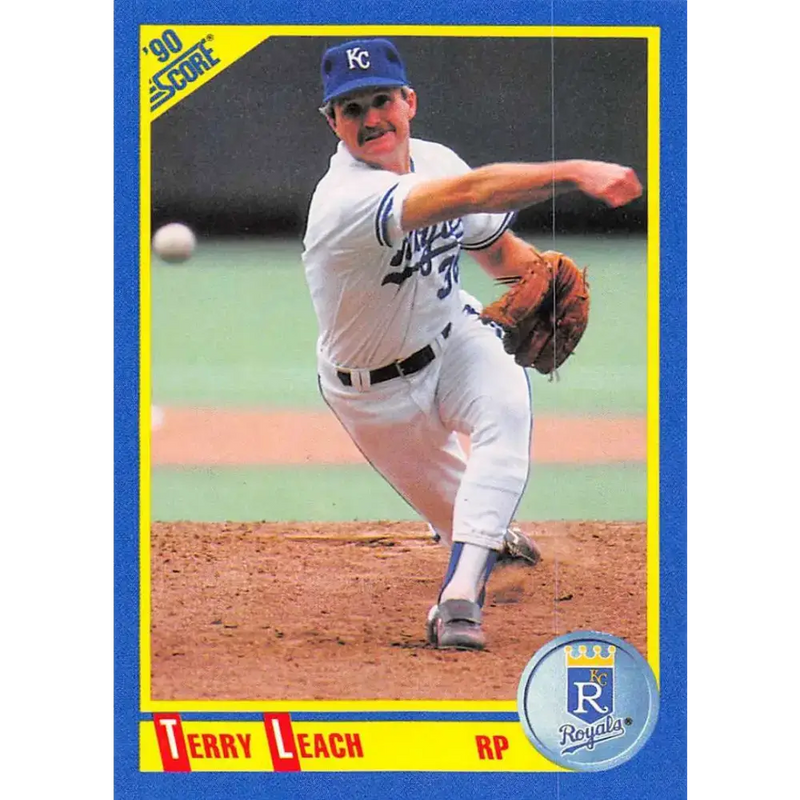 1990 Score #502 Terry Leach NM-MT Kansas City Royals Baseball Card - Baseball Card Single