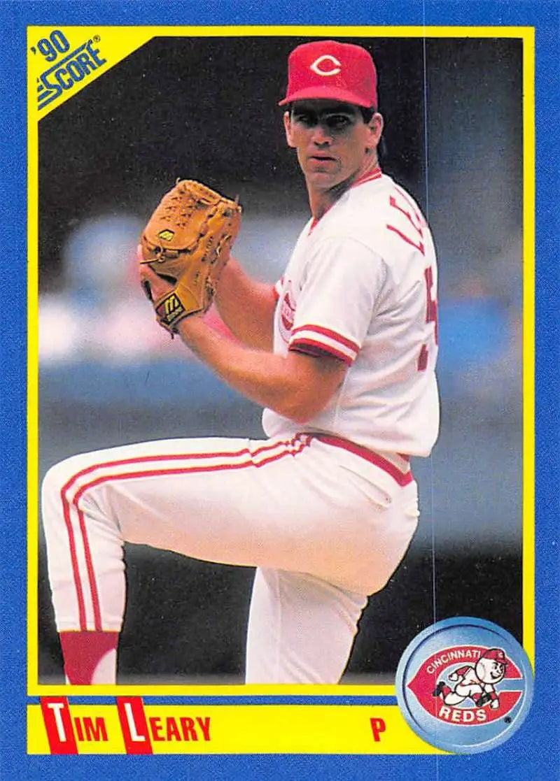 1990 Score #504 Tim Leary EX Excellent Cincinnati Reds Baseball Card - Baseball Card Single