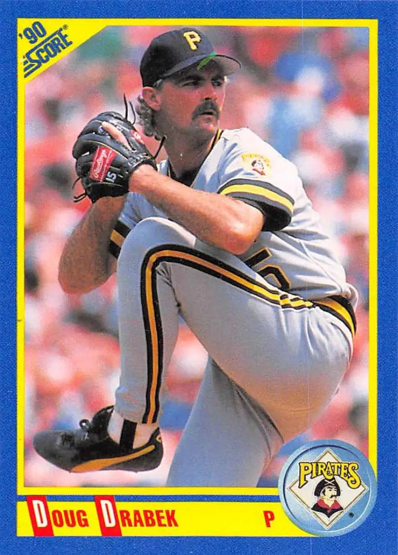 1990 Score #505 Doug Drabek EX Excellent Pittsburgh Pirates Baseball Card - Baseball Card Single