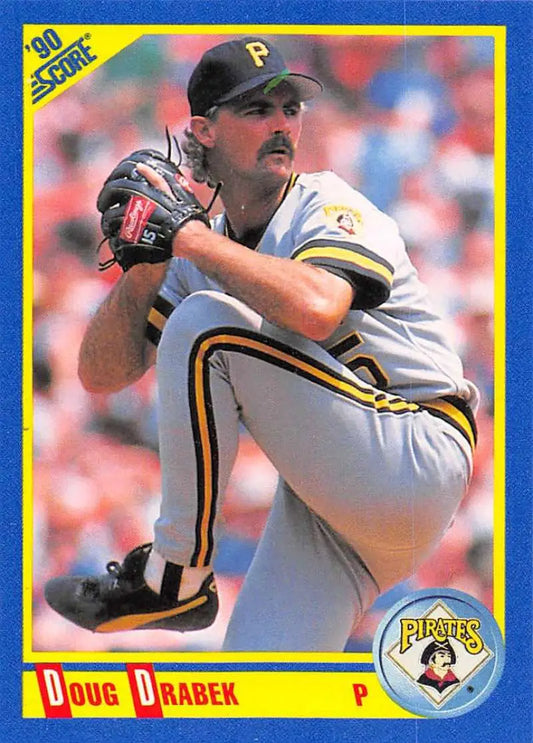 1990 Score #505 Doug Drabek EX Excellent Pittsburgh Pirates Baseball Card - Baseball Card Single