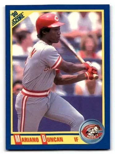 Original gloss Mariano Duncan baseball card from 1990 Score #506 featuring Mariano Duncan