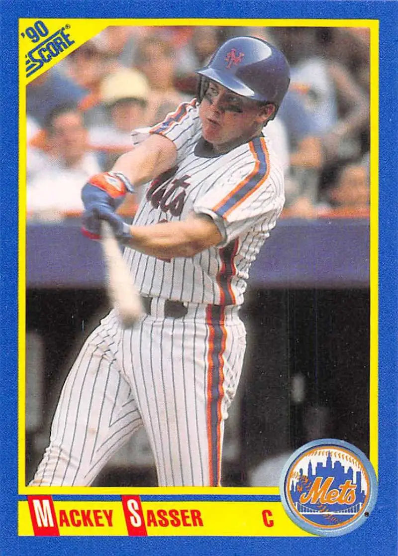 1990 Score #510 Mackey Sasser EX Excellent New York Mets Baseball Card - Baseball Card Single
