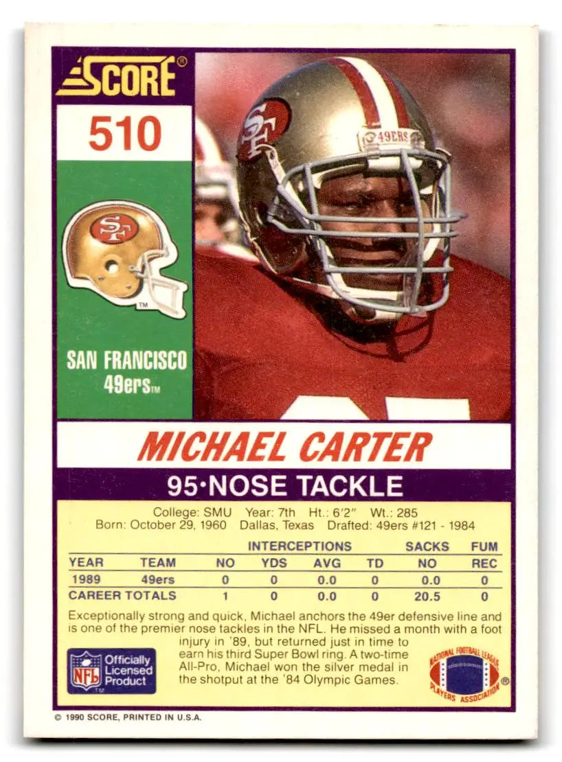 1990 Score #510 Michael Carter - Football Card Single