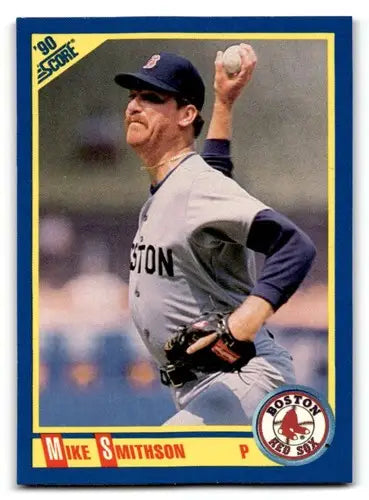 Original gloss Mike Smithson baseball card from 1990 Score #512 featuring simply Sandoval