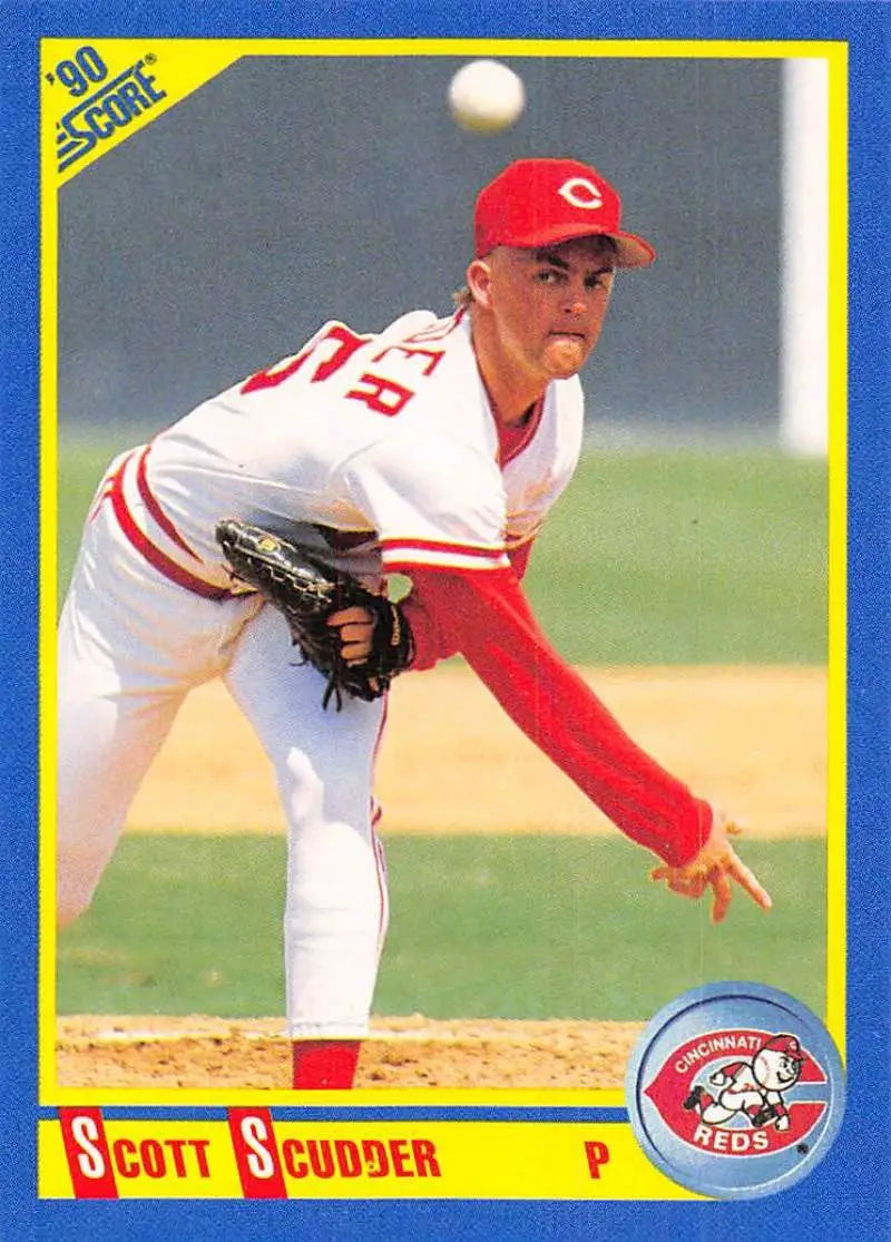 1990 Score #518 Scott Scudder EX Excellent Cincinnati Reds Baseball Card - Baseball Card Single