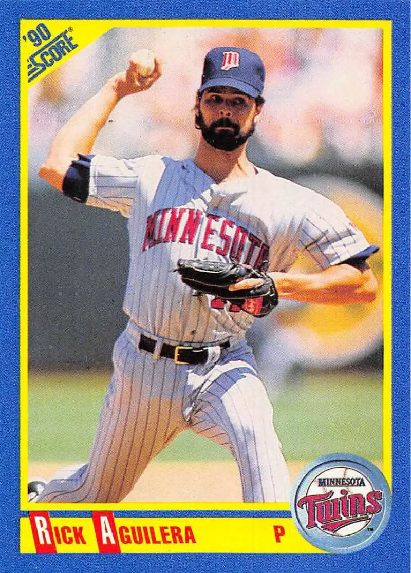1990 Score #519 Rick Aguilera EX Excellent Minnesota Twins Baseball Card - Baseball Card Single