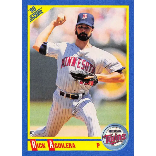 1990 Score #519 Rick Aguilera NM-MT Minnesota Twins Baseball Card - Baseball Card Single
