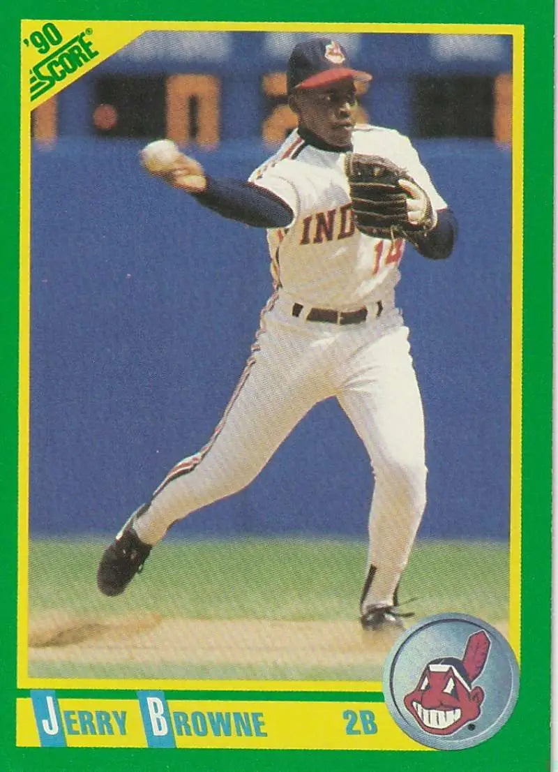 1990 Score #52 Jerry Browne EX Excellent Cleveland Indians Baseball Card - Baseball Card Single