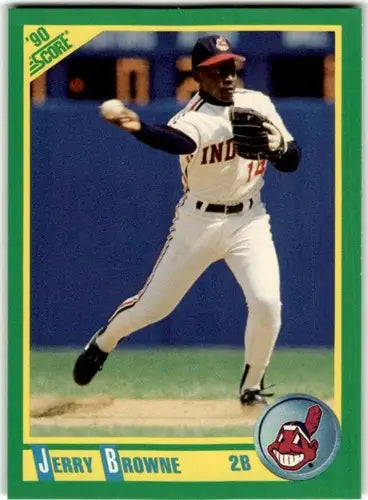 Original gloss Jerry Browne baseball card from 1990 Score #52 featuring Simply Sandoval