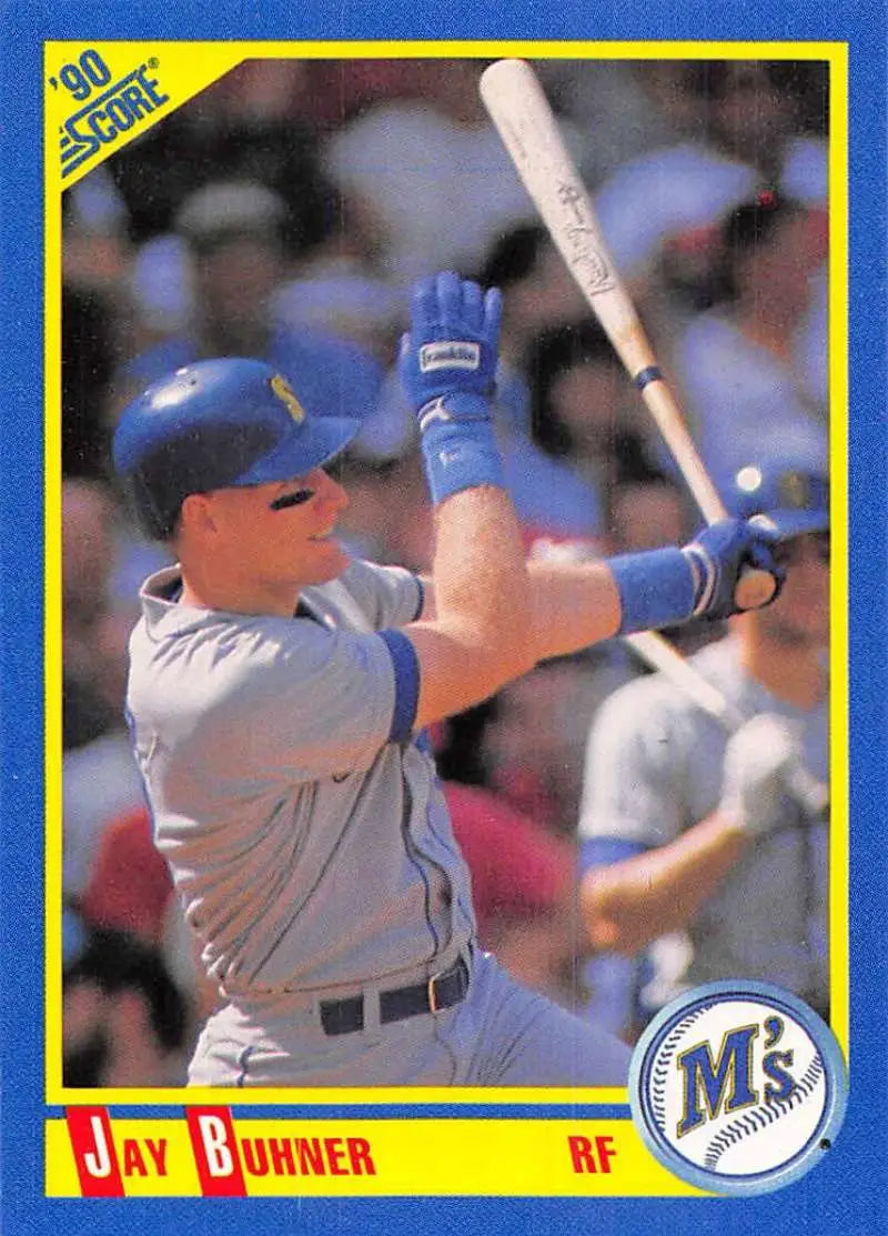 1990 Score #521 Jay Buhner EX Excellent Seattle Mariners Baseball Card - Baseball Card Single