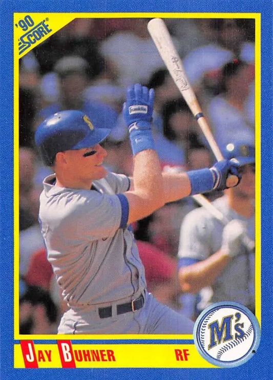 1990 Score #521 Jay Buhner EX Excellent Seattle Mariners Baseball Card - Baseball Card Single