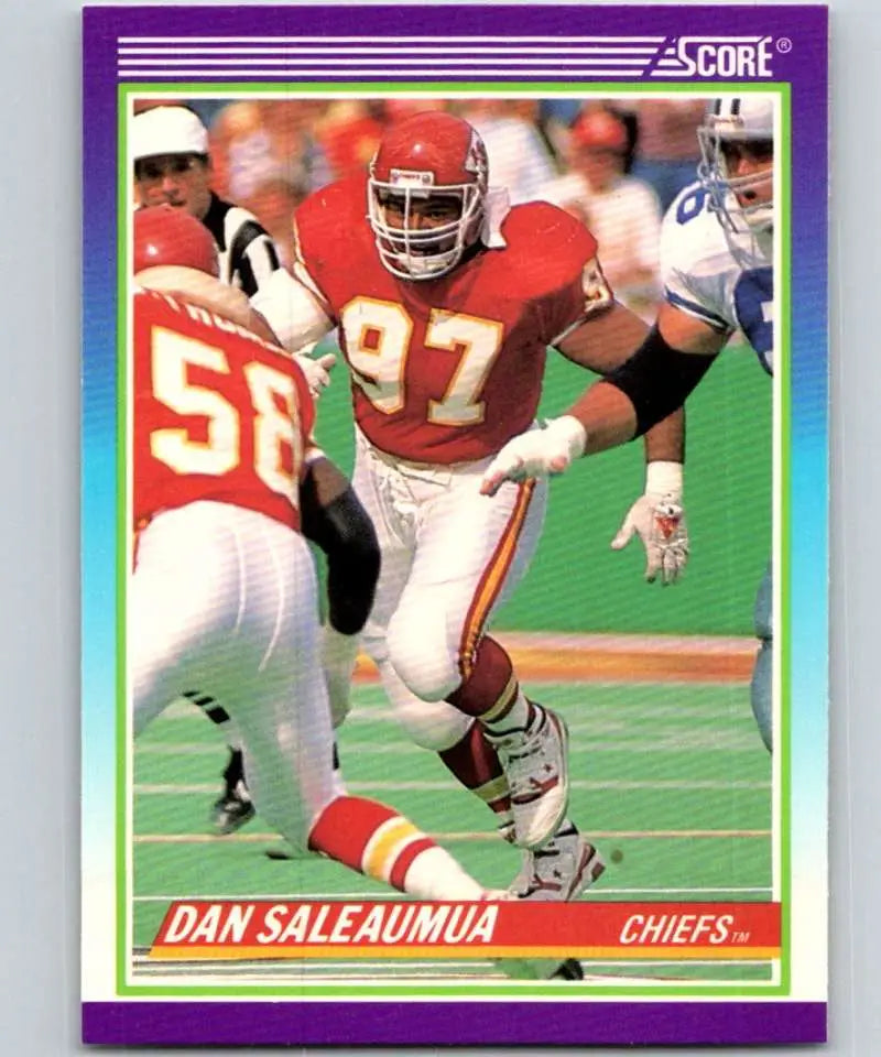 1990 Score #522 Dan Saleaumua NM-MT Kansas City Chiefs Football Card - Football Card Single