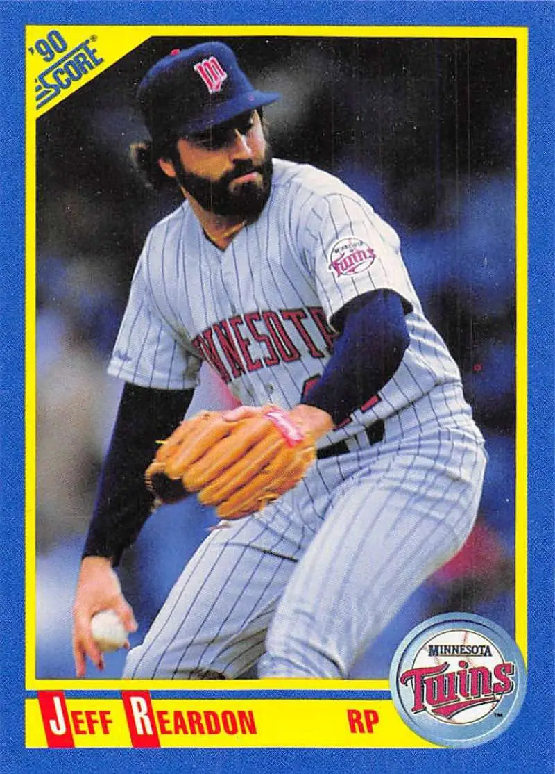 1990 Score #522 Jeff Reardon EX Excellent Minnesota Twins Baseball Card - Baseball Card Single