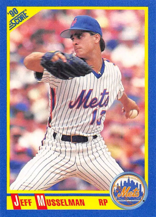 1990 Score #525 Jeff Musselman EX Excellent New York Mets Baseball Card - Baseball Card Single