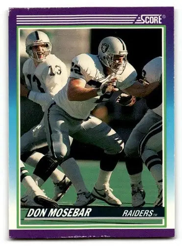 Don Mosebar Los Angeles Raiders football card from 1990 Score series