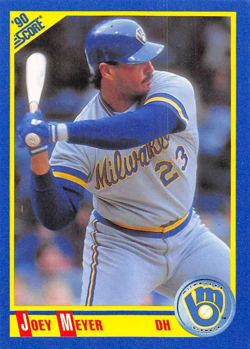 1990 Score #532 Joey Meyer EX Excellent Milwaukee Brewers Baseball Card - Baseball Card Single