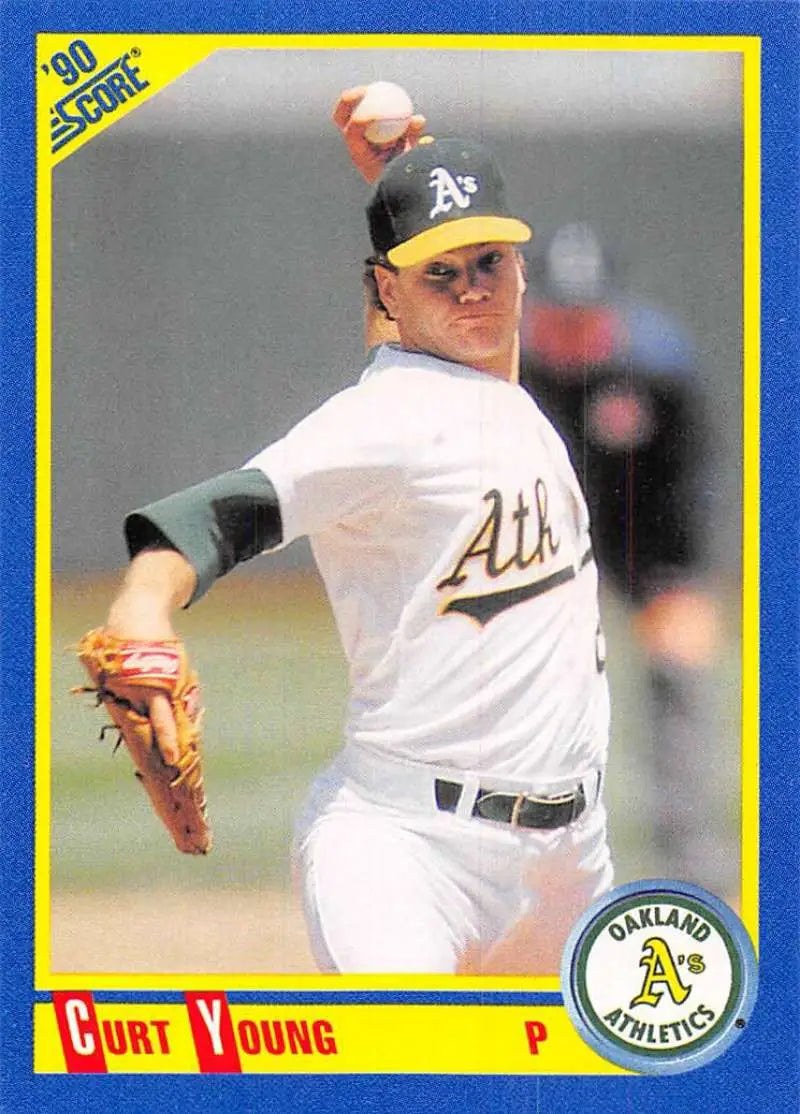 1990 Score #533 Curt Young EX Excellent Oakland Athletics Baseball Card - Baseball Card Single