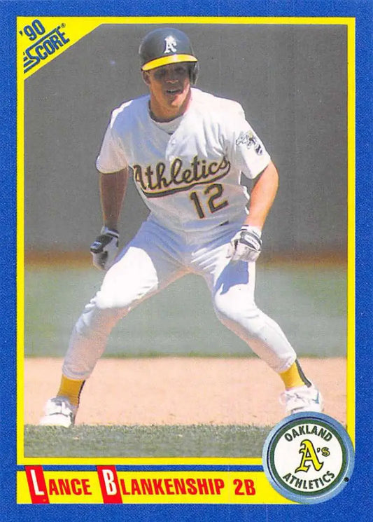 1990 Score #536 Lance Blankenship EX Excellent Oakland Athletics Baseball Card - Baseball Card Single