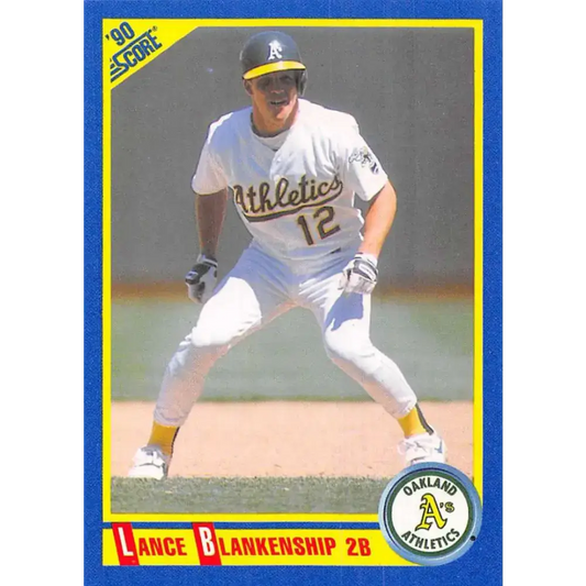 1990 Score #536 Lance Blankenship NM-MT Oakland Athletics Baseball Card - Baseball Card Single