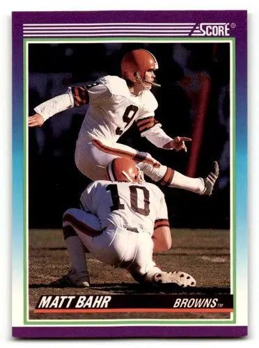 Original gloss Matt Bahr Cleveland football card from 1990 Score #538 Bahr Cleveland Browns