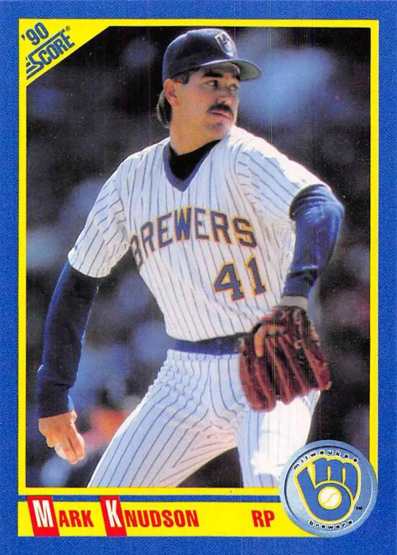 1990 Score #539 Mark Knudson EX Excellent Milwaukee Brewers Baseball Card - Baseball Card Single