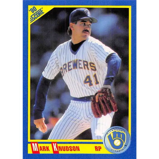 1990 Score #539 Mark Knudson NM-MT Milwaukee Brewers Baseball Card - Baseball Card Single