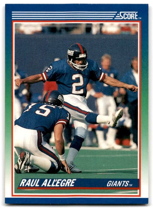 1990 Score #54 Raul Allegre NM-MT New York Giants Football Card