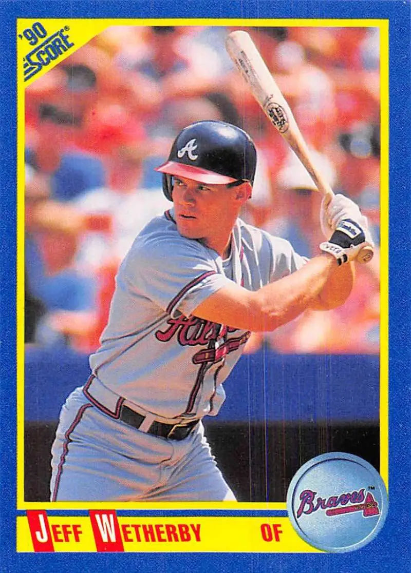 1990 Score #540 Jeff Wetherby EX Excellent RC Rookie Atlanta Braves Baseball Card - Baseball Card Single