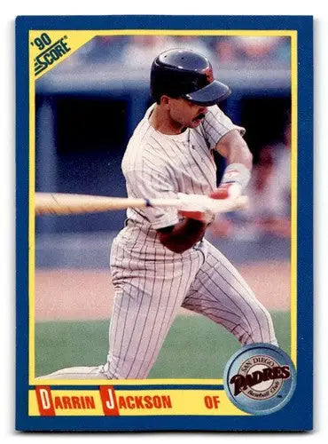 Original gloss Darrin Jackson baseball card from 1990 Score #541 featuring Simply Sandoval