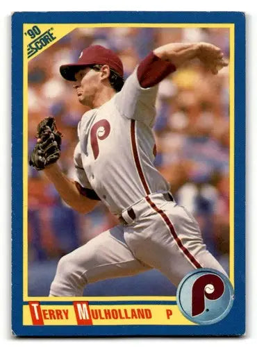 Original gloss Terry Mulholland Philadelphia Phillies baseball card from 1990 Score series