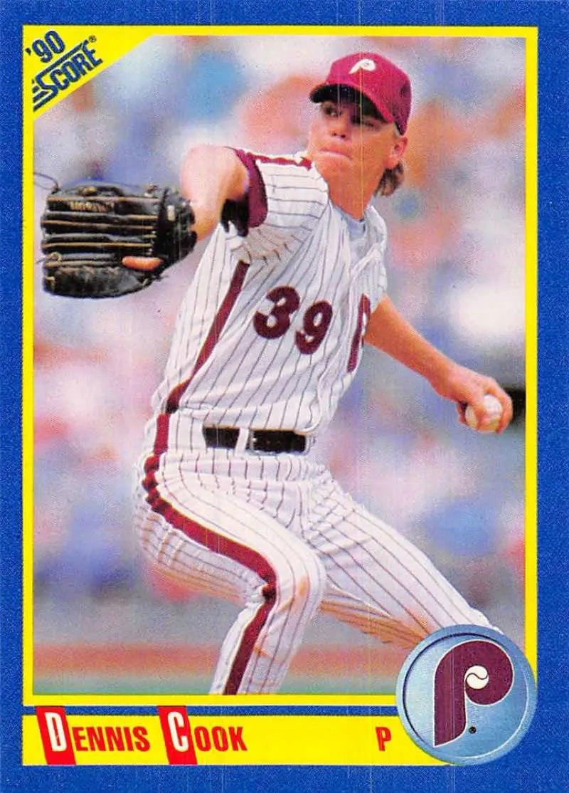 1990 Score #545 Dennis Cook EX Excellent Philadelphia Phillies Baseball Card - Baseball Card Single