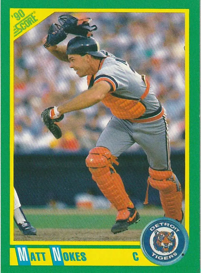 1990 Score #55 Matt Nokes EX Excellent Detroit Tigers Baseball Card - Baseball Card Single