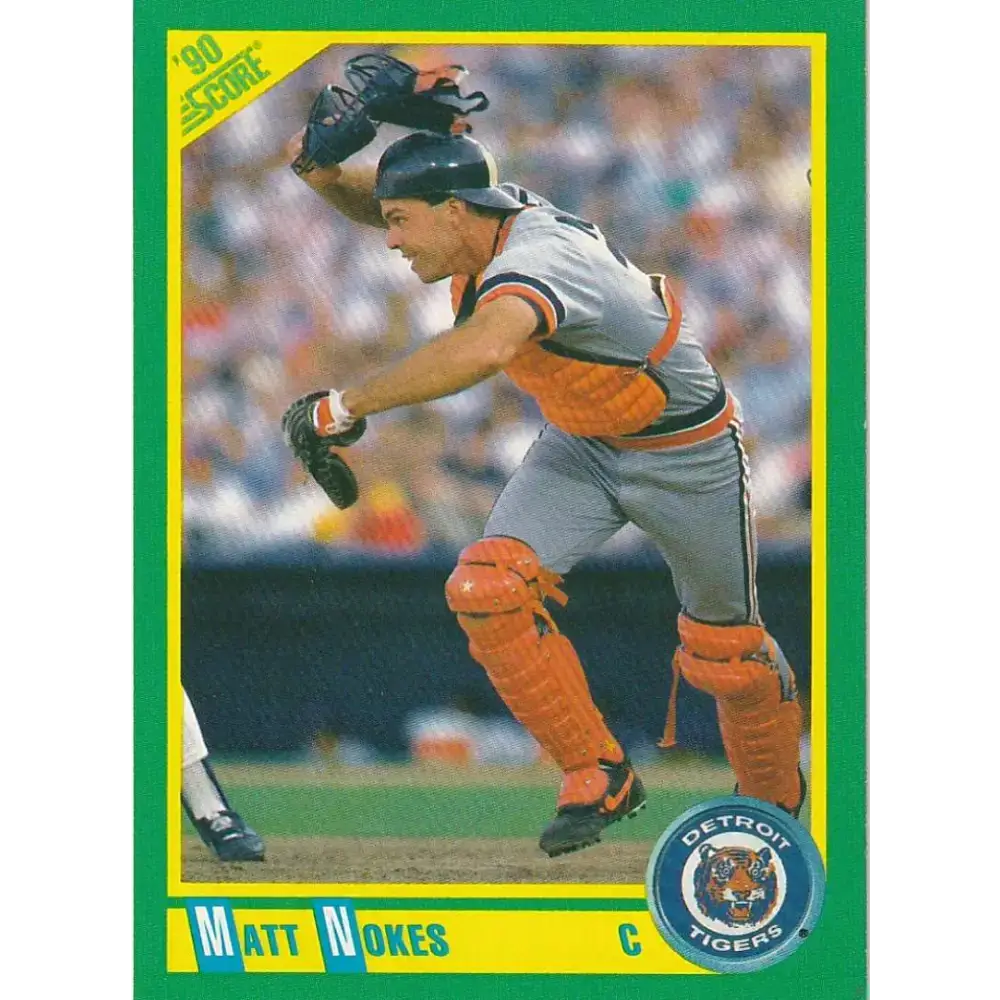 1990 Score #55 Matt Nokes NM-MT Detroit Tigers Baseball Card - Baseball Card Single