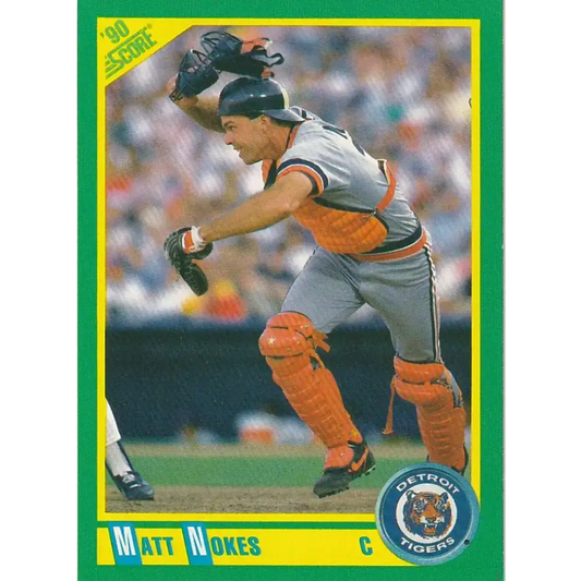 1990 Score #55 Matt Nokes NM-MT Detroit Tigers Baseball Card - Baseball Card Single