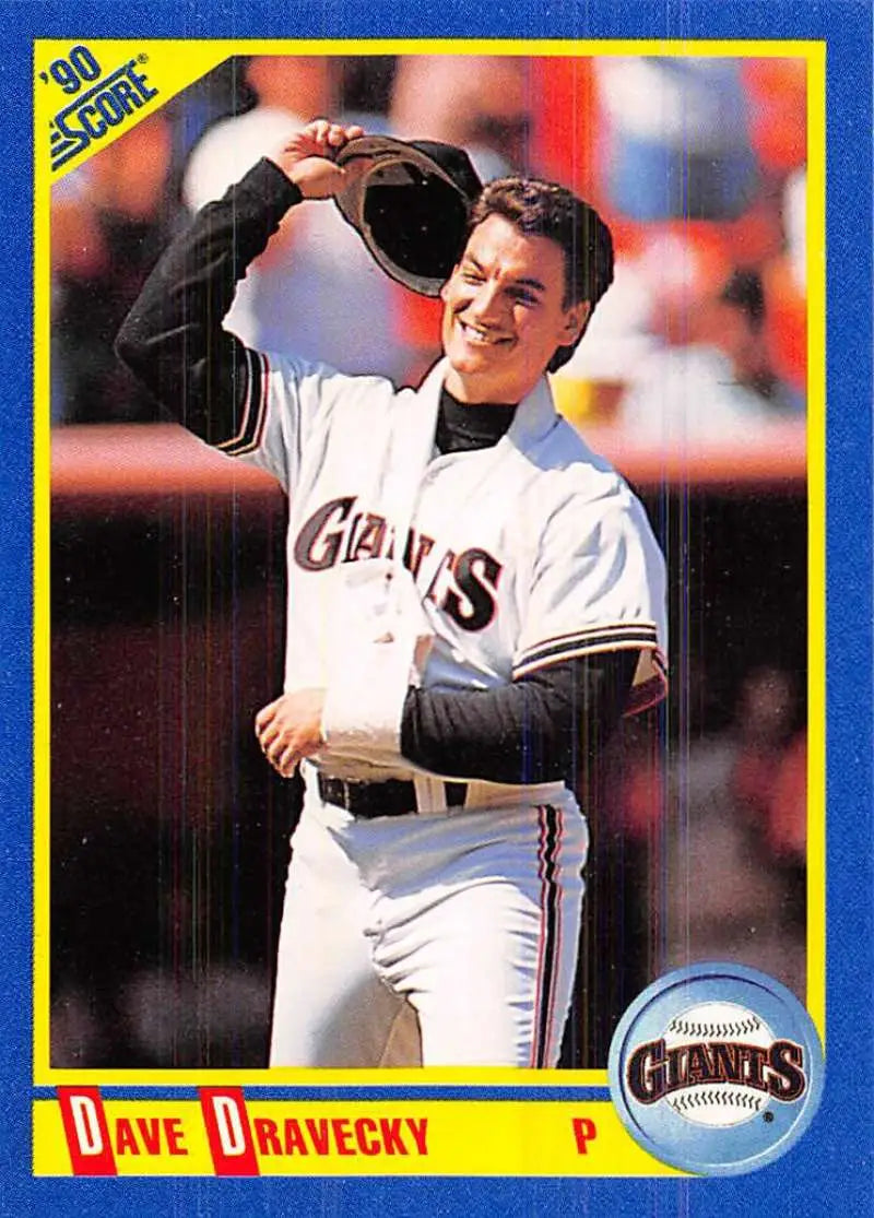 1990 Score #550 Dave Dravecky EX Excellent San Francisco Giants Baseball Card - Baseball Card Single