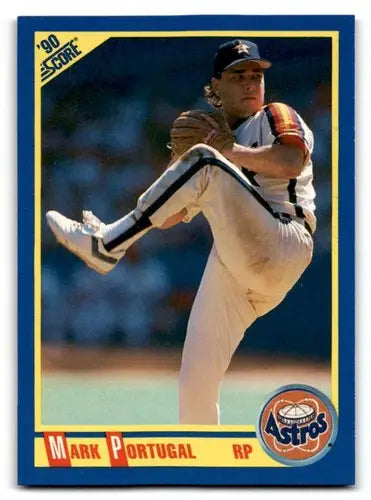 Original gloss of Mark Portugal baseball card from 1990 Score #552 with Simply Sandoval