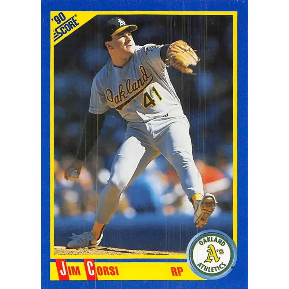 1990 Score #553 Jim Corsi NM-MT Oakland Athletics Baseball Card - Baseball Card Single