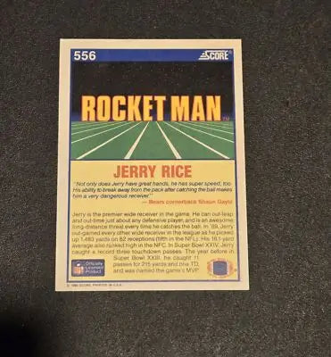 1990 Score #556 Jerry Rice - Football Card Single