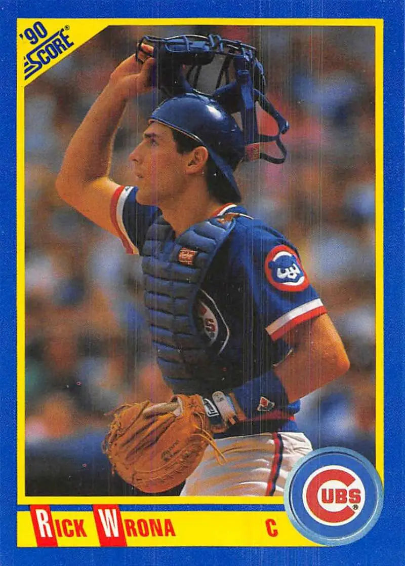 1990 Score #557 Rick Wrona EX Excellent Chicago Cubs Baseball Card - Baseball Card Single