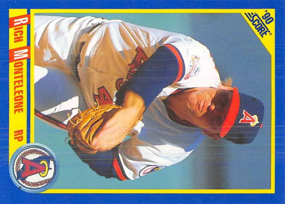 1990 Score #565 Rich Monteleone EX Excellent California Angels Baseball Card - Baseball Card Single