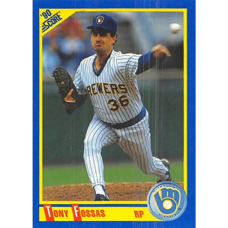 1990 Score #567 Tony Fossas NM-MT RC Rookie Milwaukee Brewers Baseball Card - Baseball Card Single