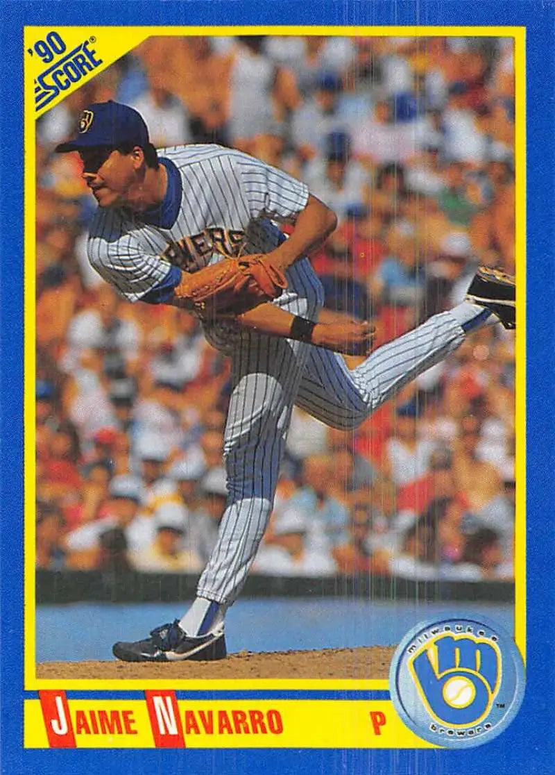 1990 Score #569 Jaime Navarro EX Excellent Milwaukee Brewers Baseball Card - Baseball Card Single