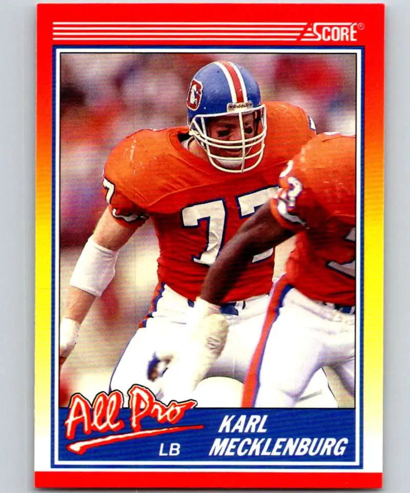 1990 Score #569 Karl Mecklenburg NM-MT Denver Broncos Football Card - Football Card Single