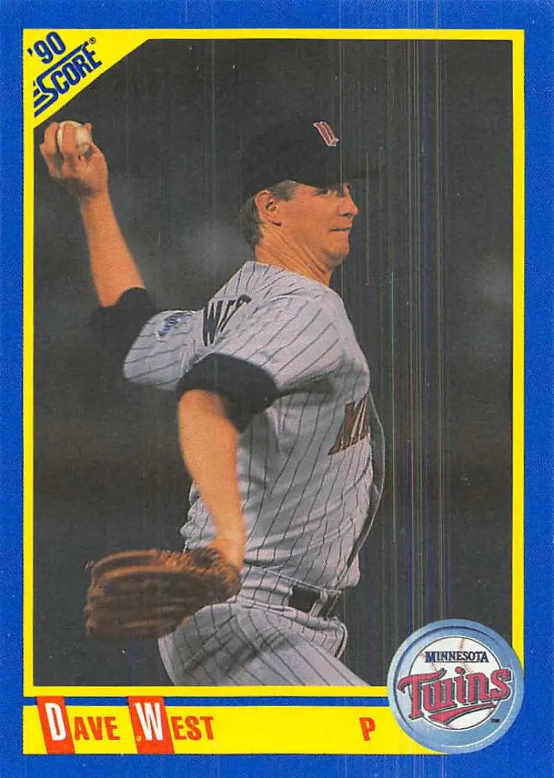1990 Score #573 David West EX Excellent Minnesota Twins Baseball Card - Baseball Card Single