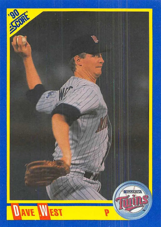 1990 Score #573 David West EX Excellent Minnesota Twins Baseball Card - Baseball Card Single