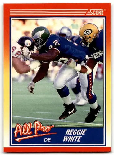 Original gloss Reggie White football card from 1990 Score #574 Eagles Featuring Simply Sandoval