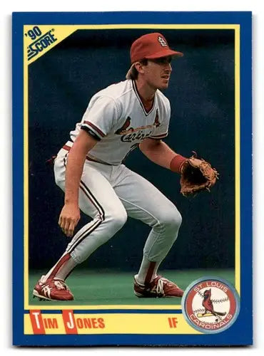 Original gloss Tim Jones baseball card from 1990 Score #579 featuring Simply Sandoval