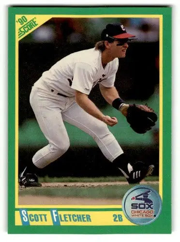 Original gloss Scott Fletcher Chicago White Sox baseball card from 1990 Score series