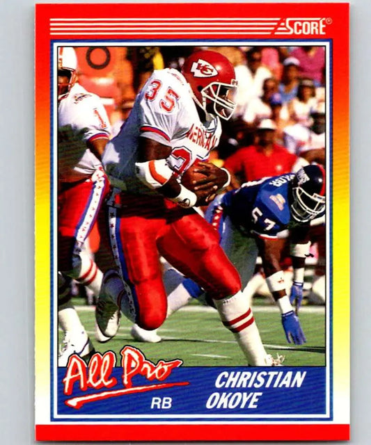 1990 Score #581 Christian Okoye NM-MT Kansas City Chiefs Football Card - Football Card Single
