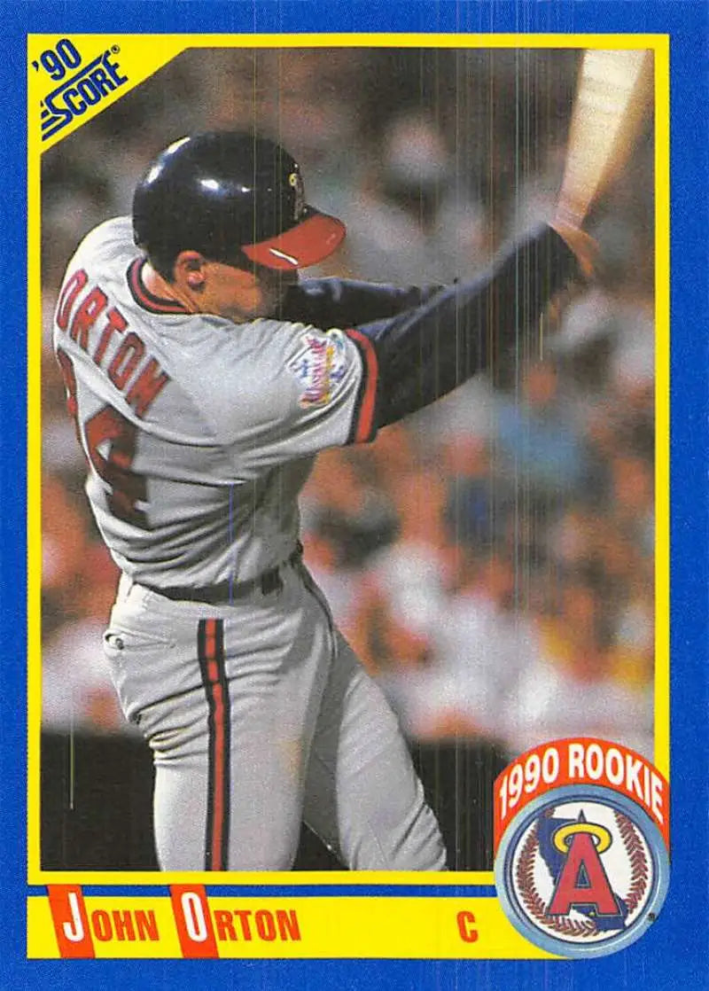 1990 Score #582 John Orton EX Excellent RC Rookie California Angels Baseball Card - Baseball Card Single
